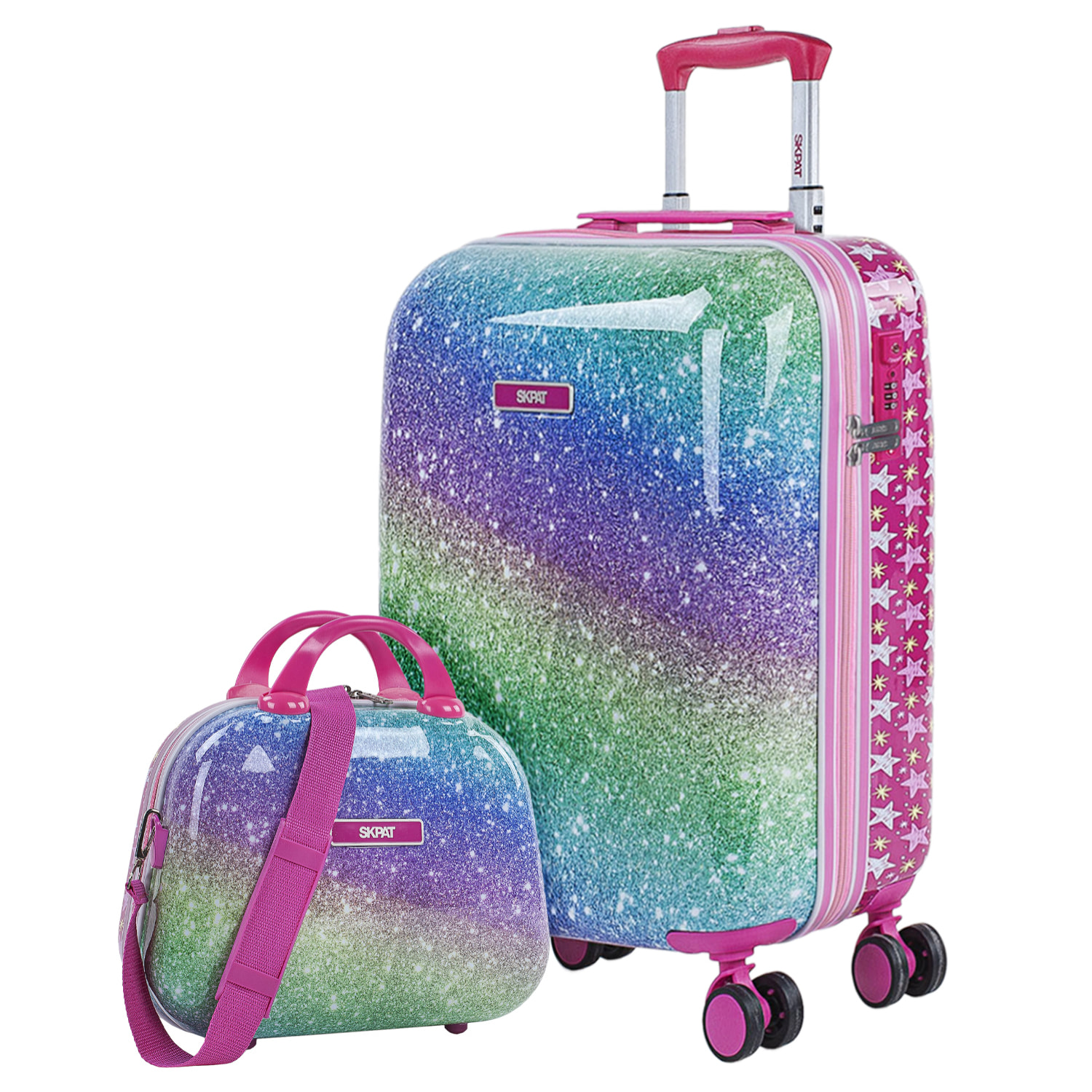 Maleta Cabina Y Neceser Skpat Shine Like A Star Fucsia