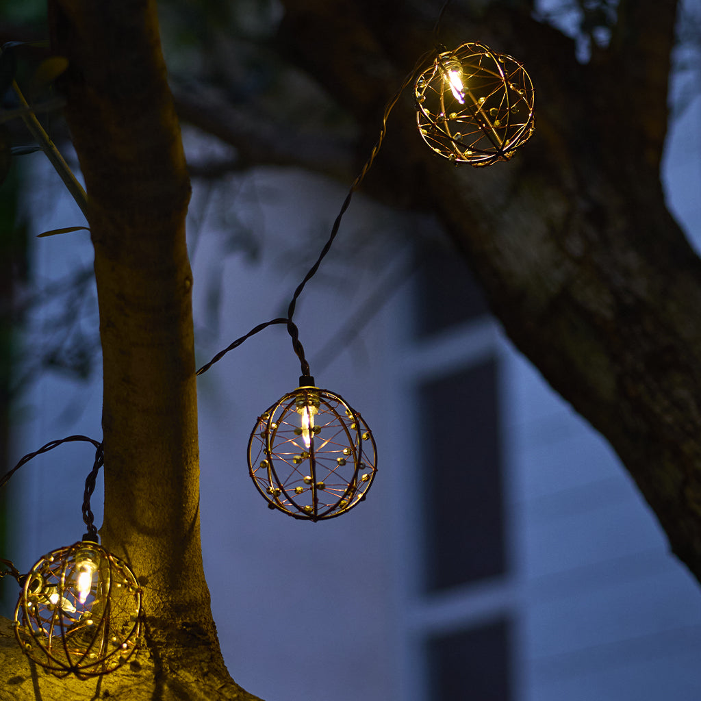 Guirlande solaire RUSTY 10 cages 4M