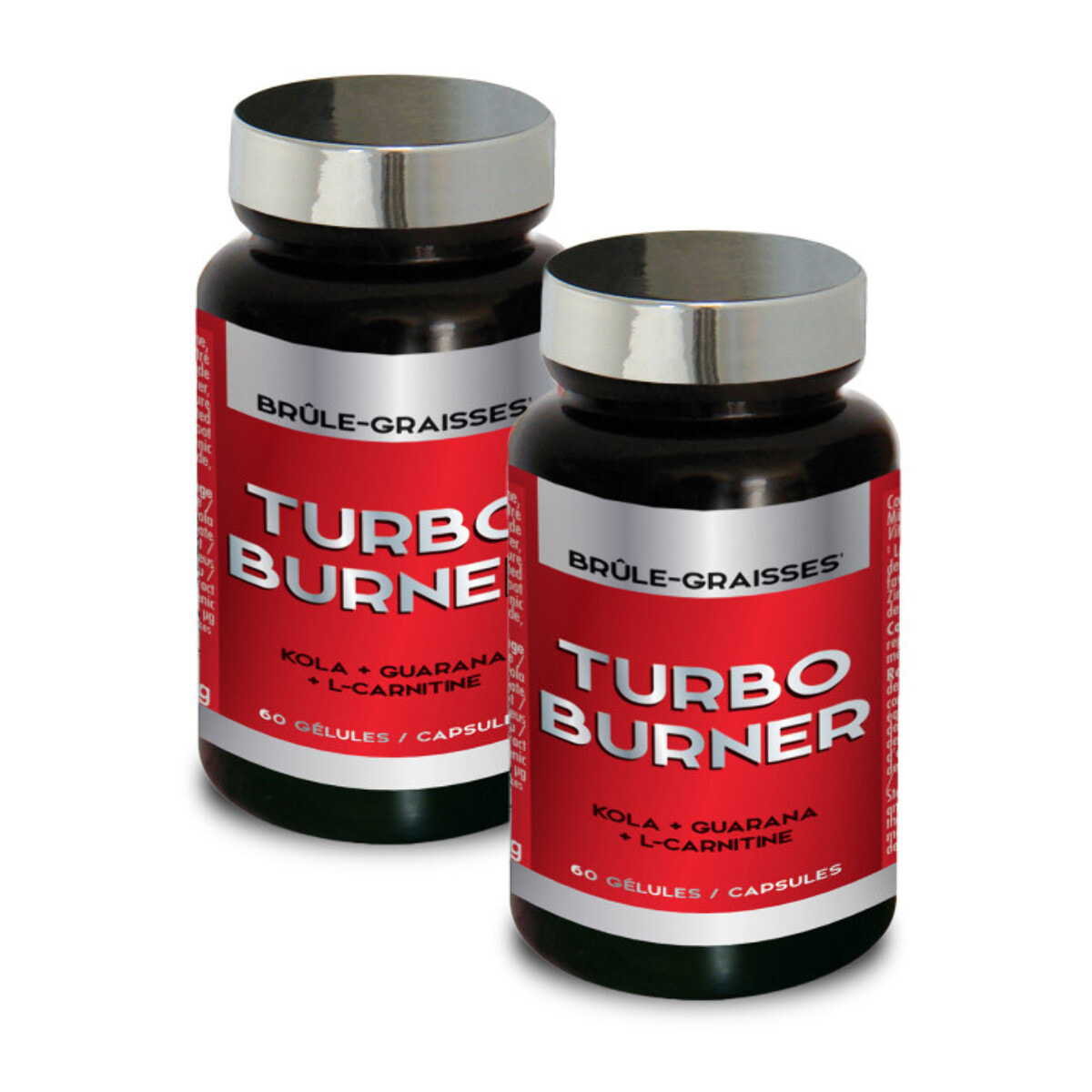 NUTRI EXPERT - Turbo Burner - Brûle-graisses spécial Homme - Favorise l'amincissement - Association de Plantes, Minéraux et Vitamines - Kola + Guarana + L-Carnitine - 100% Actifs Naturels - Lot de 2