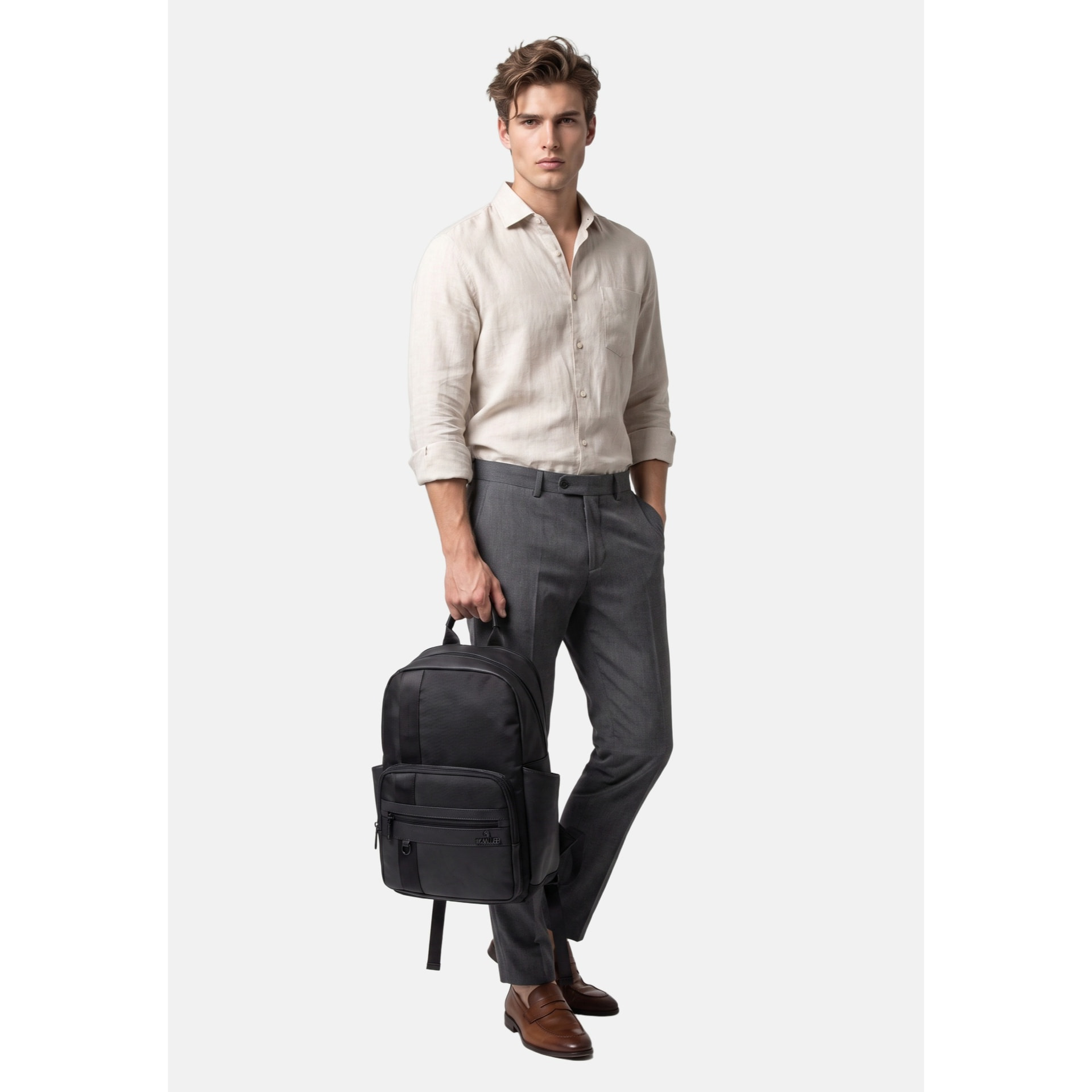 Zaino uomo in poliestere - Modello False - Casual - 28.0 x 41.0 x 15.0 cm