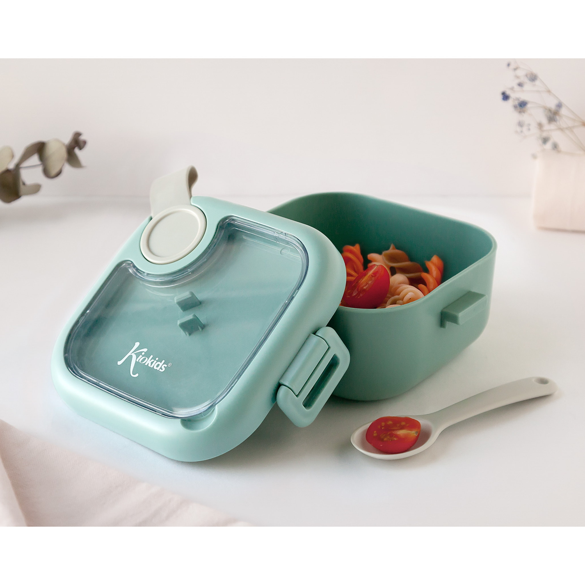 CAJA ALMUERZO SAGE CON CUCHARA GRIS