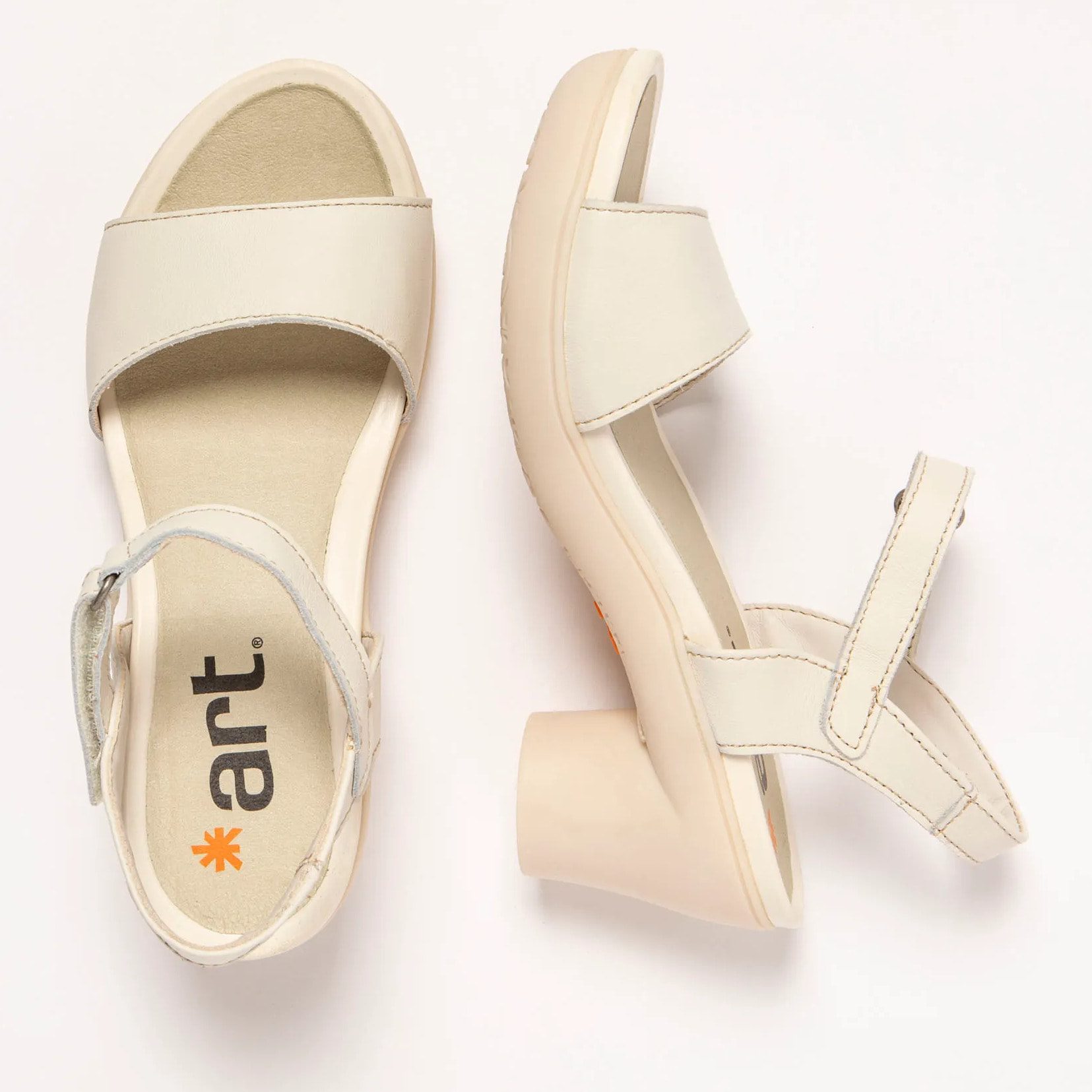 Sandalias con tacón 1475 NAPPA CREAM/ ALFAMA color Cream