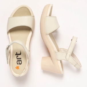 Sandalias con tacón 1475 NAPPA CREAM/ ALFAMA color Cream