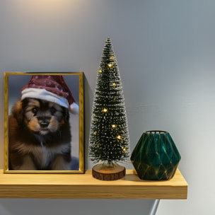 árbol navideño con 20 luces led blancas cálidas y temporizador - 14x14x41cm