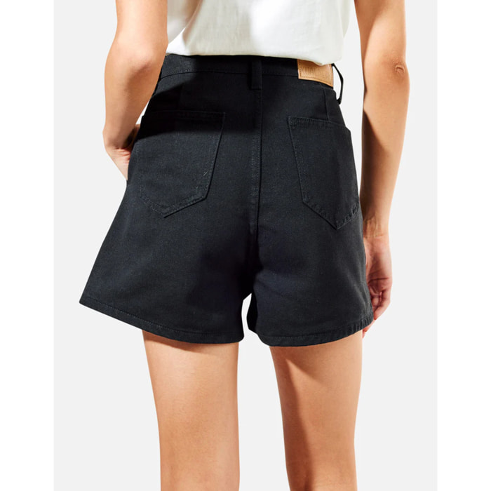 Short Algodón Denim Negro - Coimbra