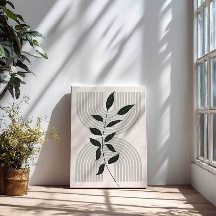Tableau feuille minimaliste géométrique moderne Toile imprimée