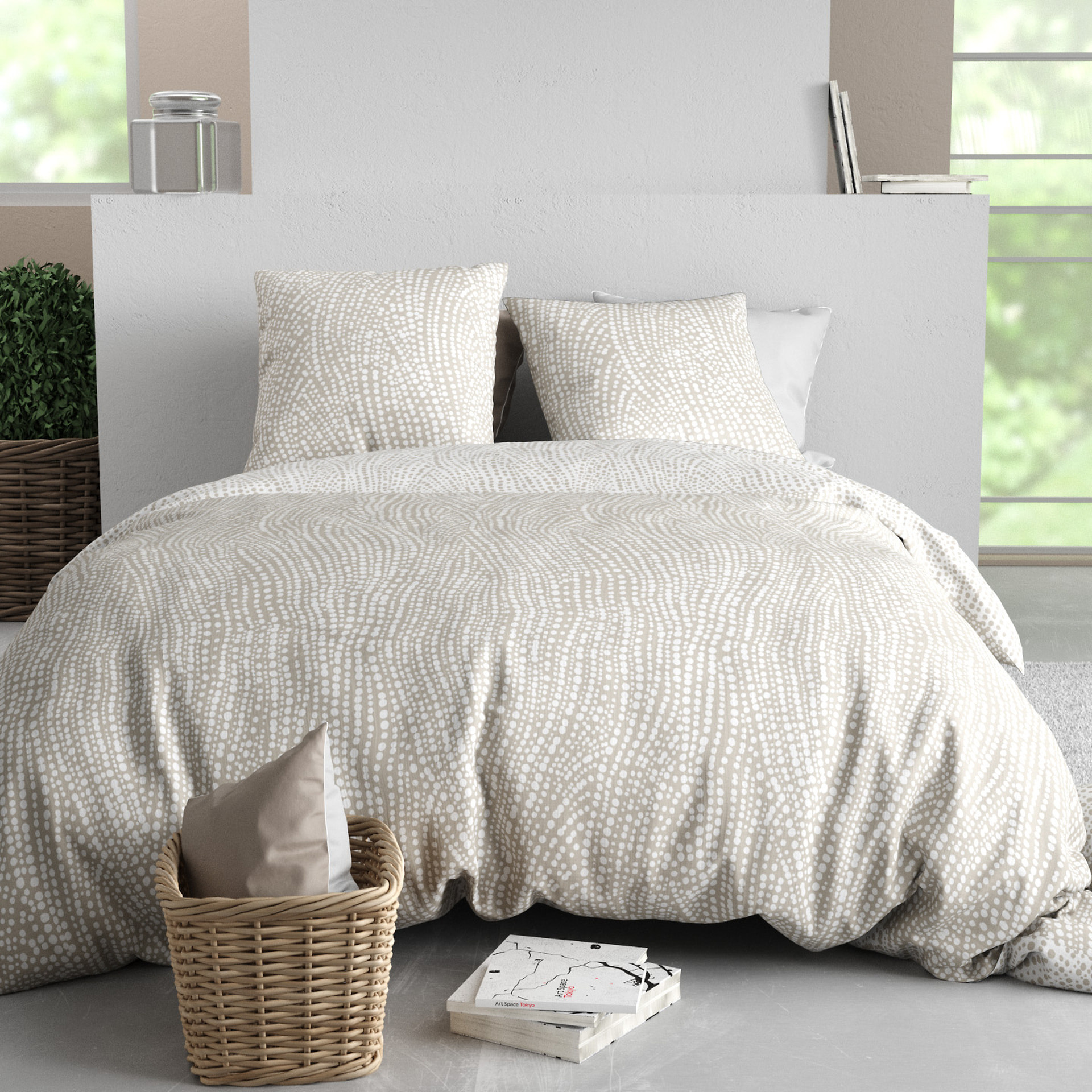 Parure Housse De Couette 3pcs 100% Coton 57 Fils NAIROBI