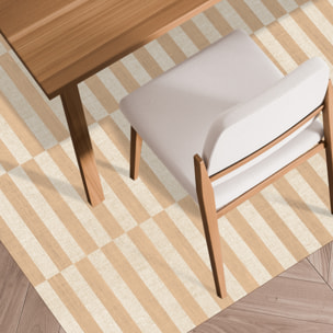 Alfombra de vinilo Dynamic Beige 160x240 cm -PVC antideslizante, vinilica para cocina o salón, lavable, estilo abstracto