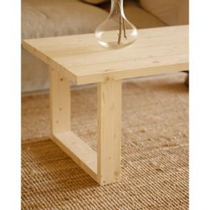 Mesa de centro de madera maciza en tono natural de varias medidas