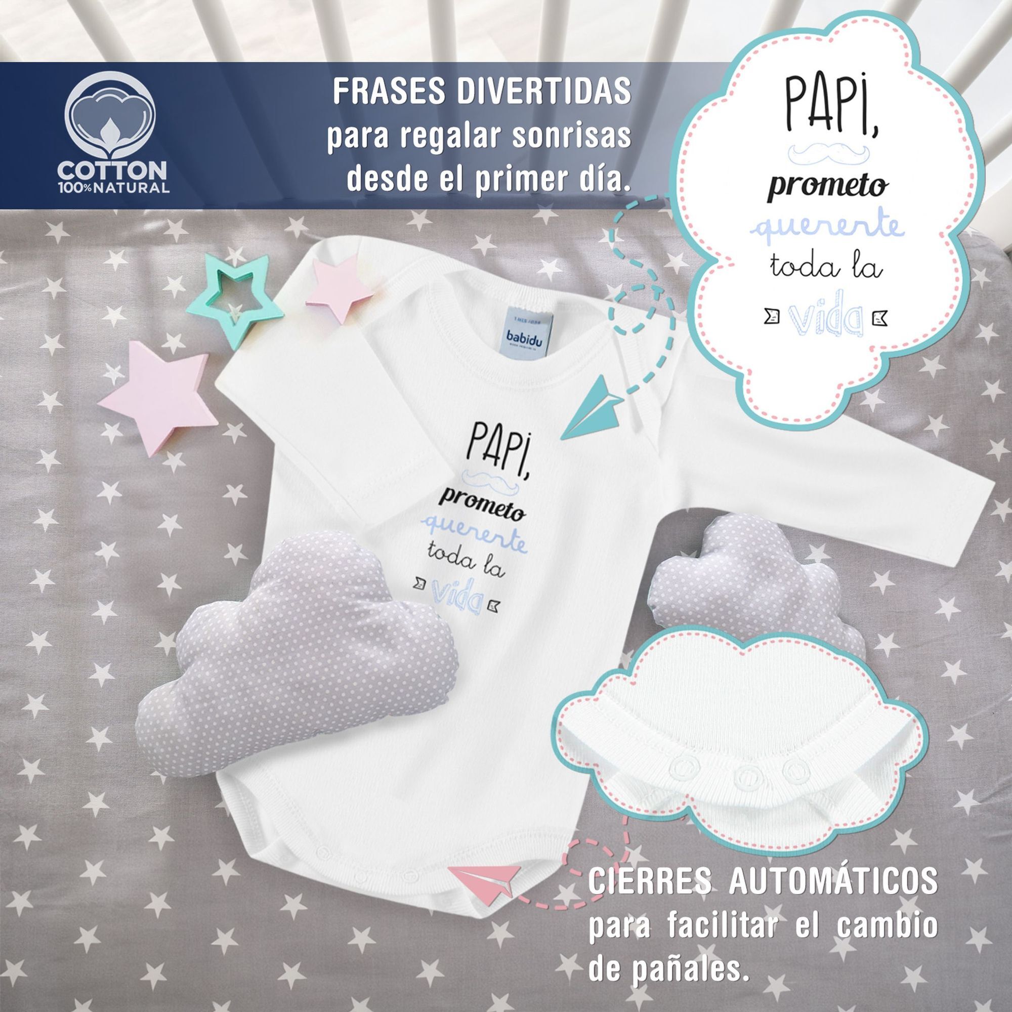 Body bebé manga larga frases americano