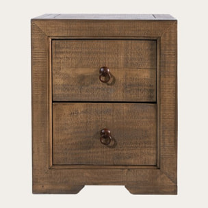 Table de chevet Oblak -bois massif d'araucaria-couleur nogal 50 x 60 x 40 cm