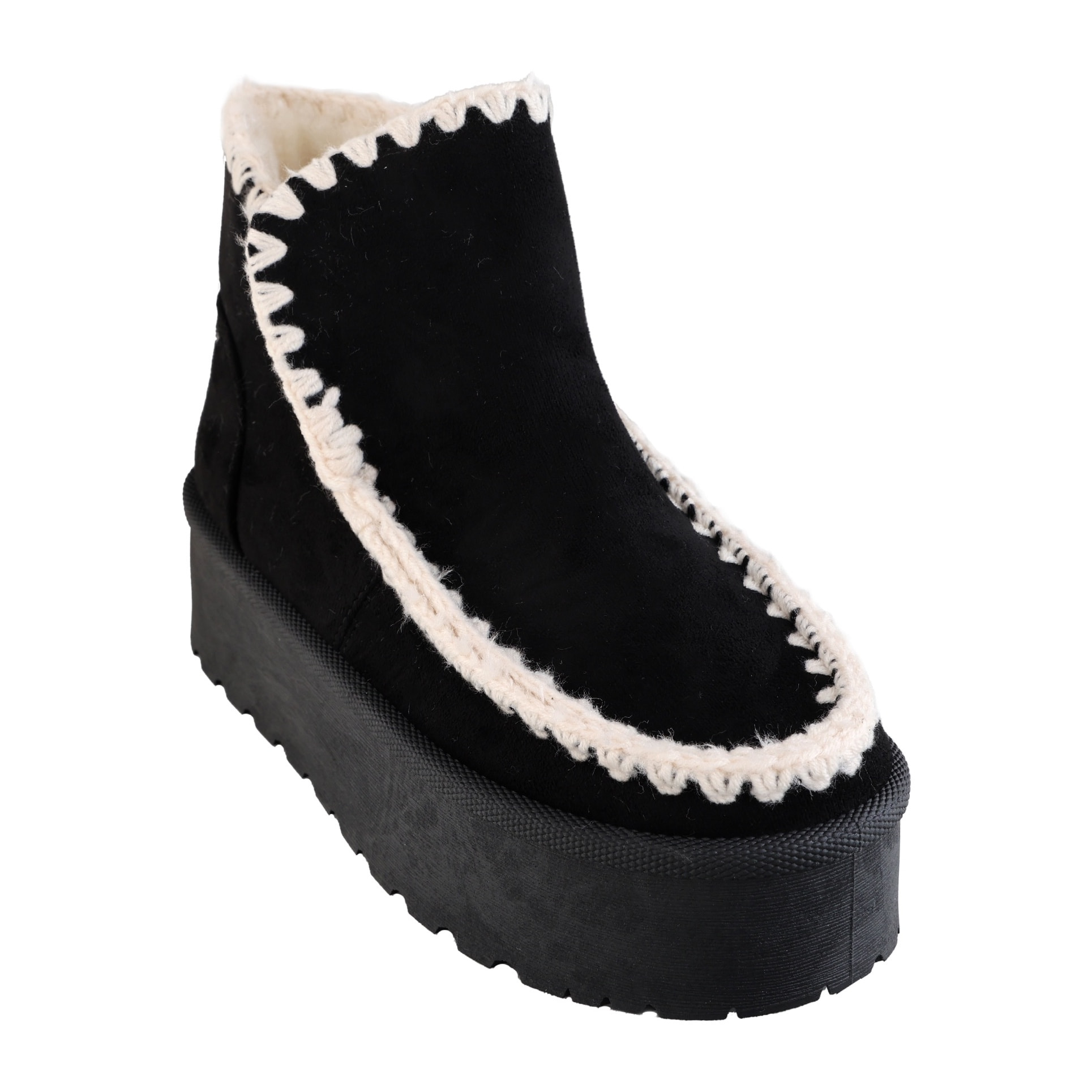 Stivaletti imbottiti in simil camoscio con platform