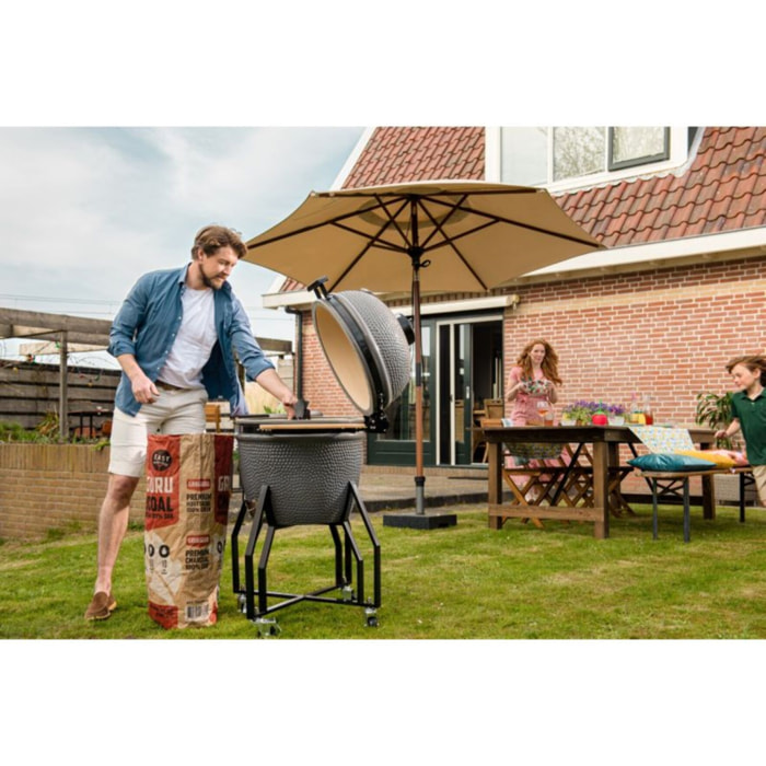 Kamado GRILL GURU GGO221 Original Large Basic gris sur chariot 47 cm