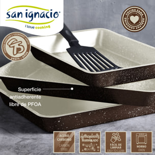 Set 3pc de bandeja de horno en acero natural| 28,5 x 19,5 x 3,5cm / 31,5 x 21,5 x 3,5cm / 34 x 24 x 3,5cm