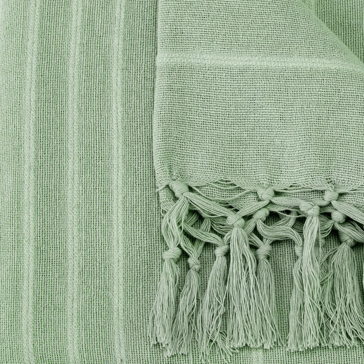 Jeté de lit Anjali 230x250 vert céladon en coton