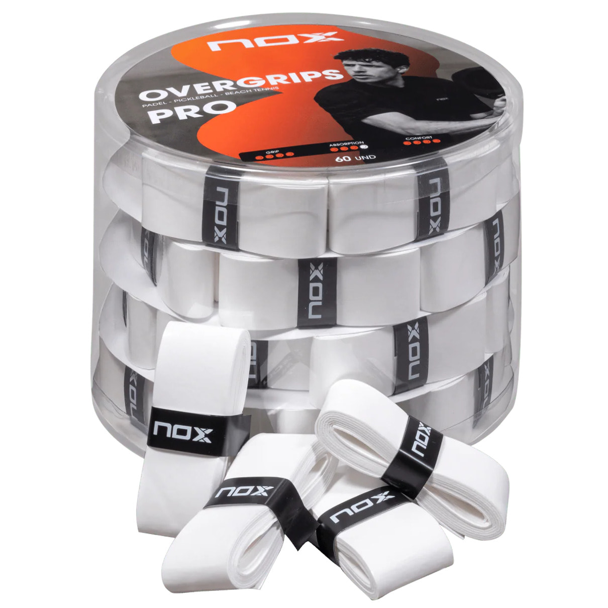 Bote Overgrips PRO blanco liso (60 uds)
