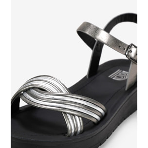 Sandalias plomo con hebilla