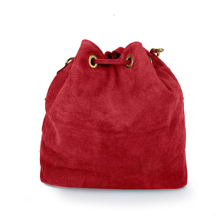 Borse Donna colore Rosso-in pelle Made in Italy 27 x 30  x 6cm