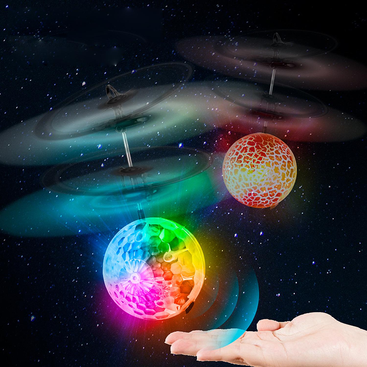 Sfera volante con luce a induzione intelligente. Sensori di tracciamento IR.