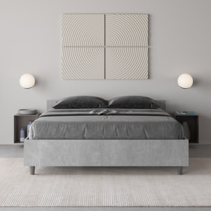 Cama con somier 140x190 cemento Nuamo