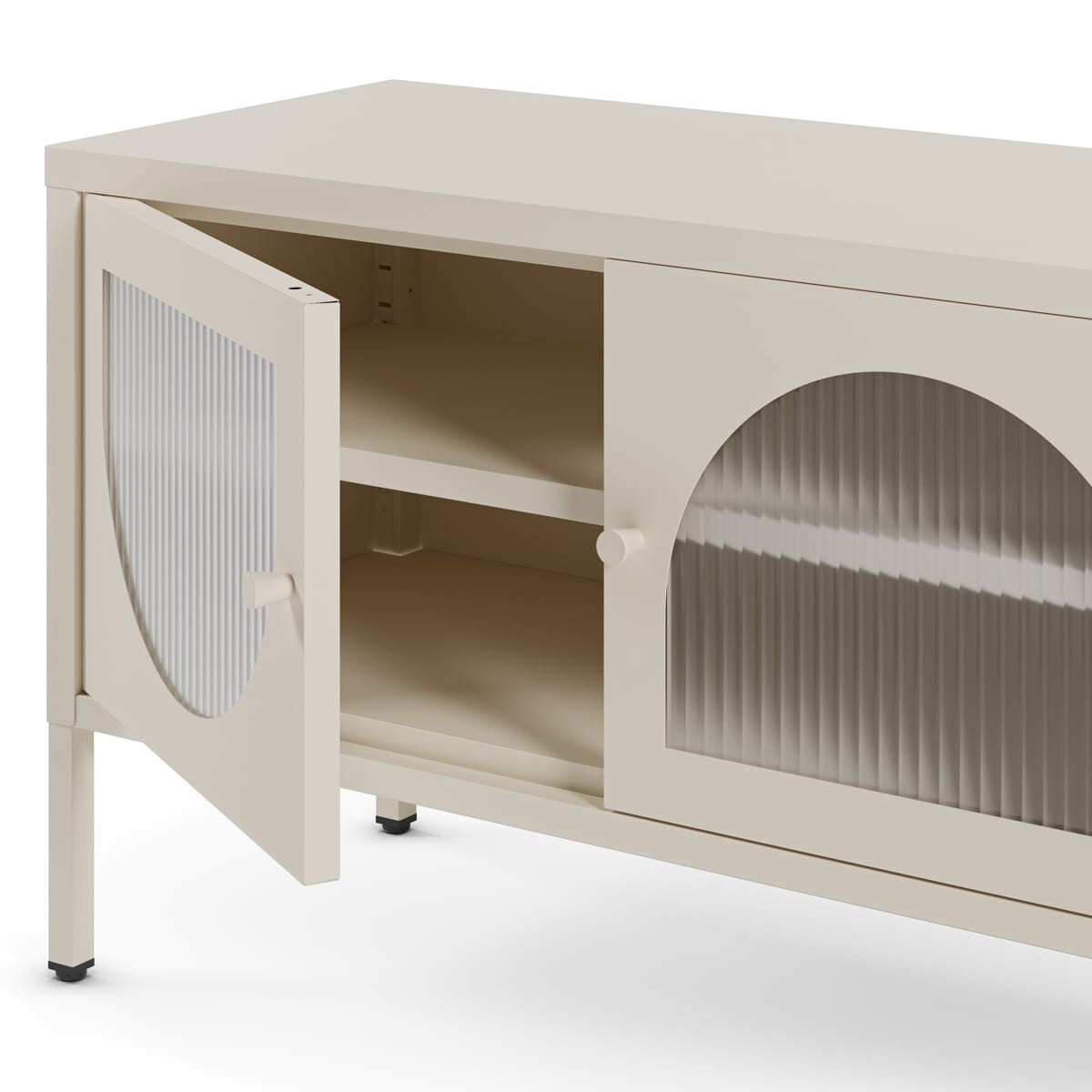 Meuble TV 2 portes 2 niches en métal - YSIA