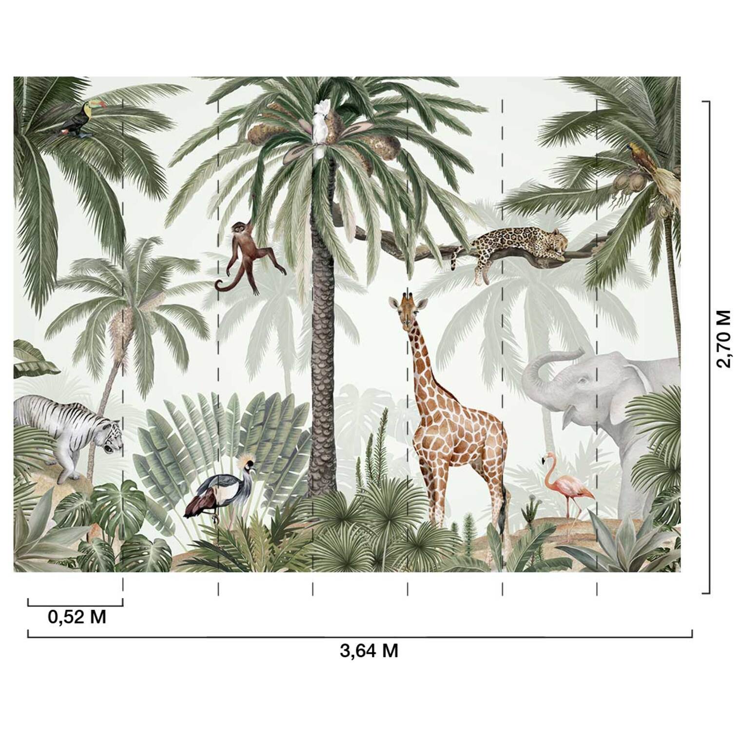 Papier peint petit monde de la savane Intissé