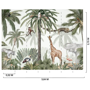 Papier peint petit monde de la savane Intissé