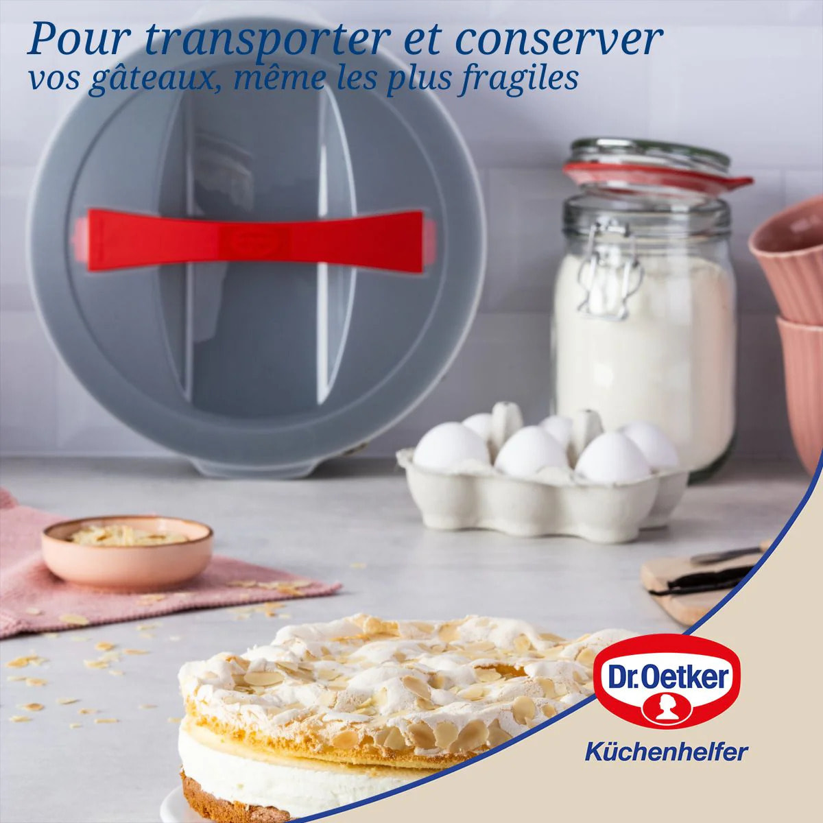 Ensemble de 2 Moules à manqué à charnière 26 cm avec couvercle de transport Dr. Oetker Bake and Go