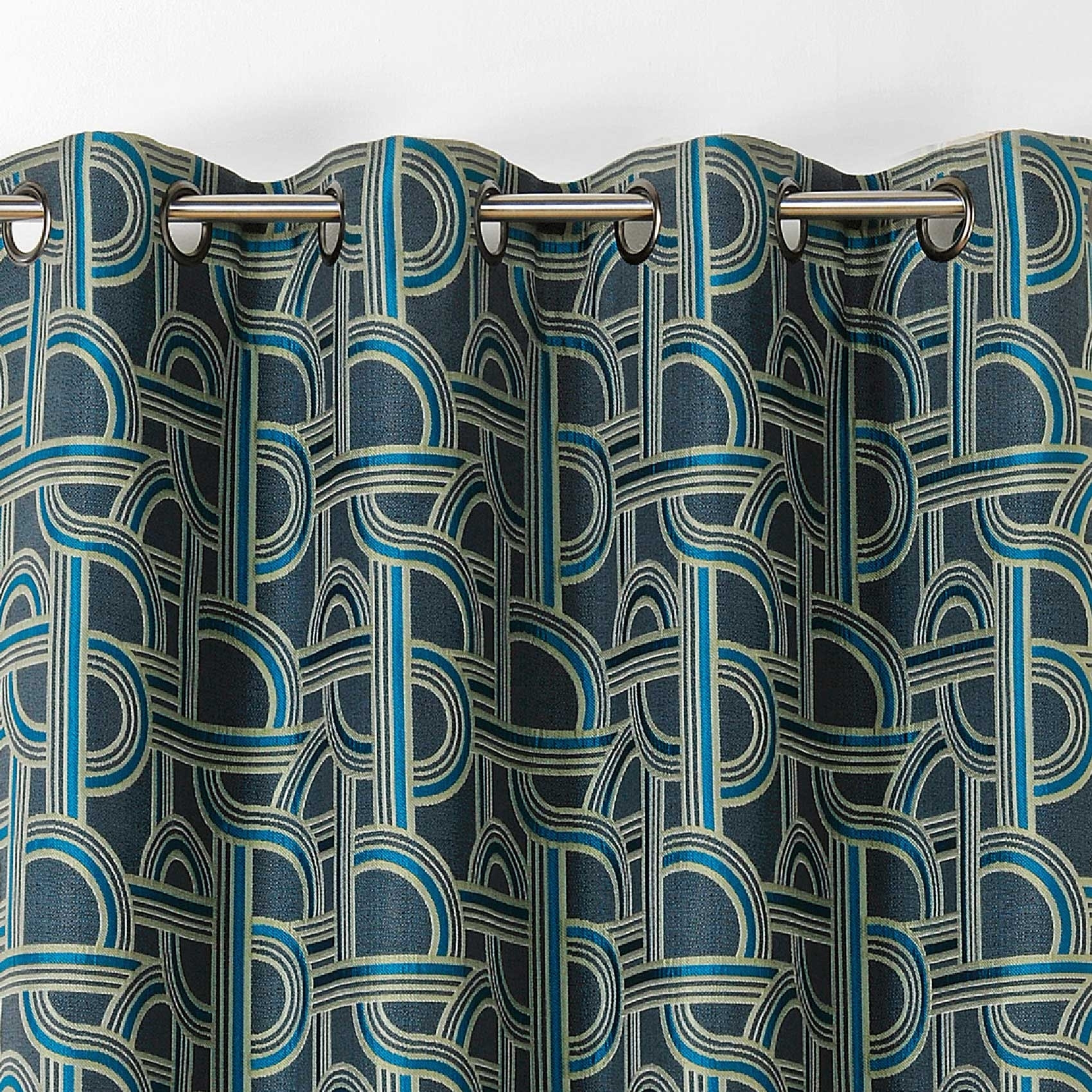 Rideau d'ameublement au style de l'Orient Express - Bleu