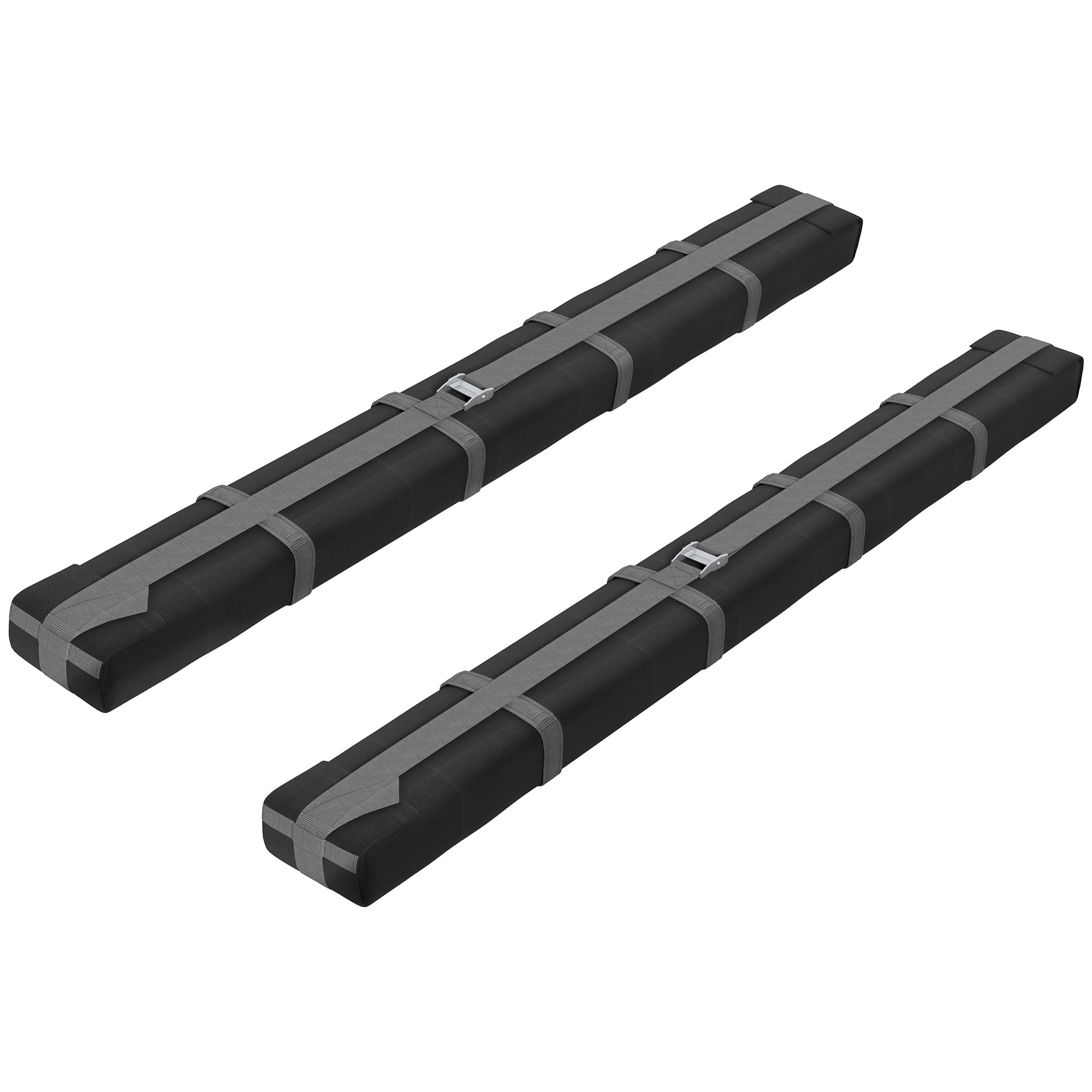 Lot de 2 barres de toit gonflable - adaptable sur la plupart des voitures - charge max. 75 Kg - sangles, sac inclus - EVA nylon noir