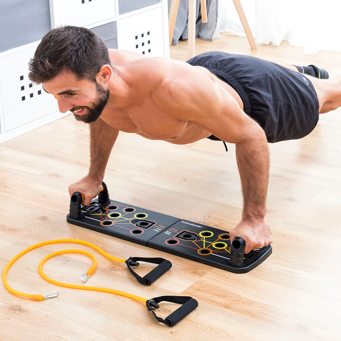 Pack Tabla de Flexiones Push-Up con Bandas de Resistencia y Chaleco Deportivo Sauna Hombre L InnovaGoods