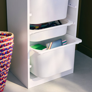 Meuble de rangement blanc enfant 4 bacs de rangement