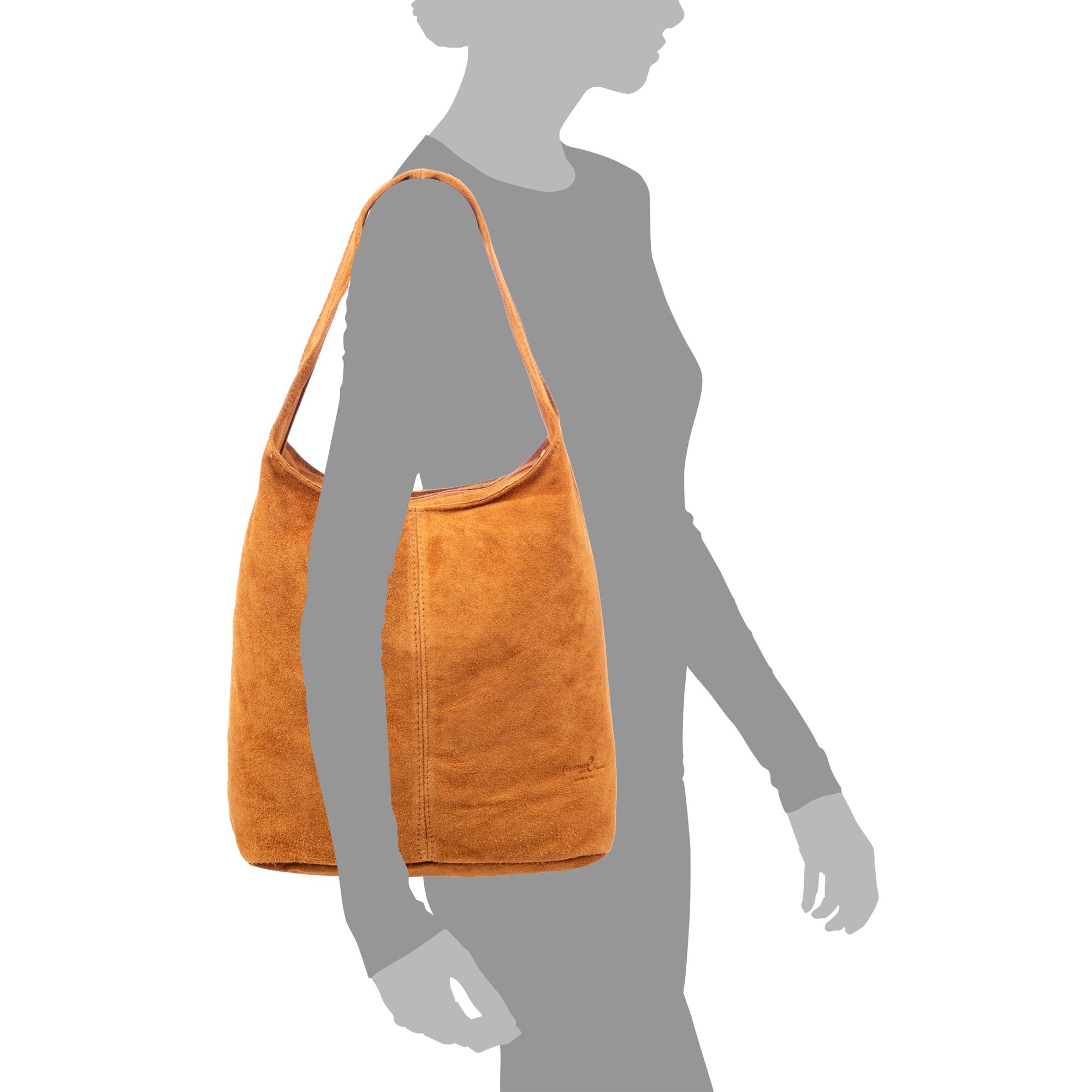 Bagnara borsa shopper donna. Vera pelle Scamosciata.