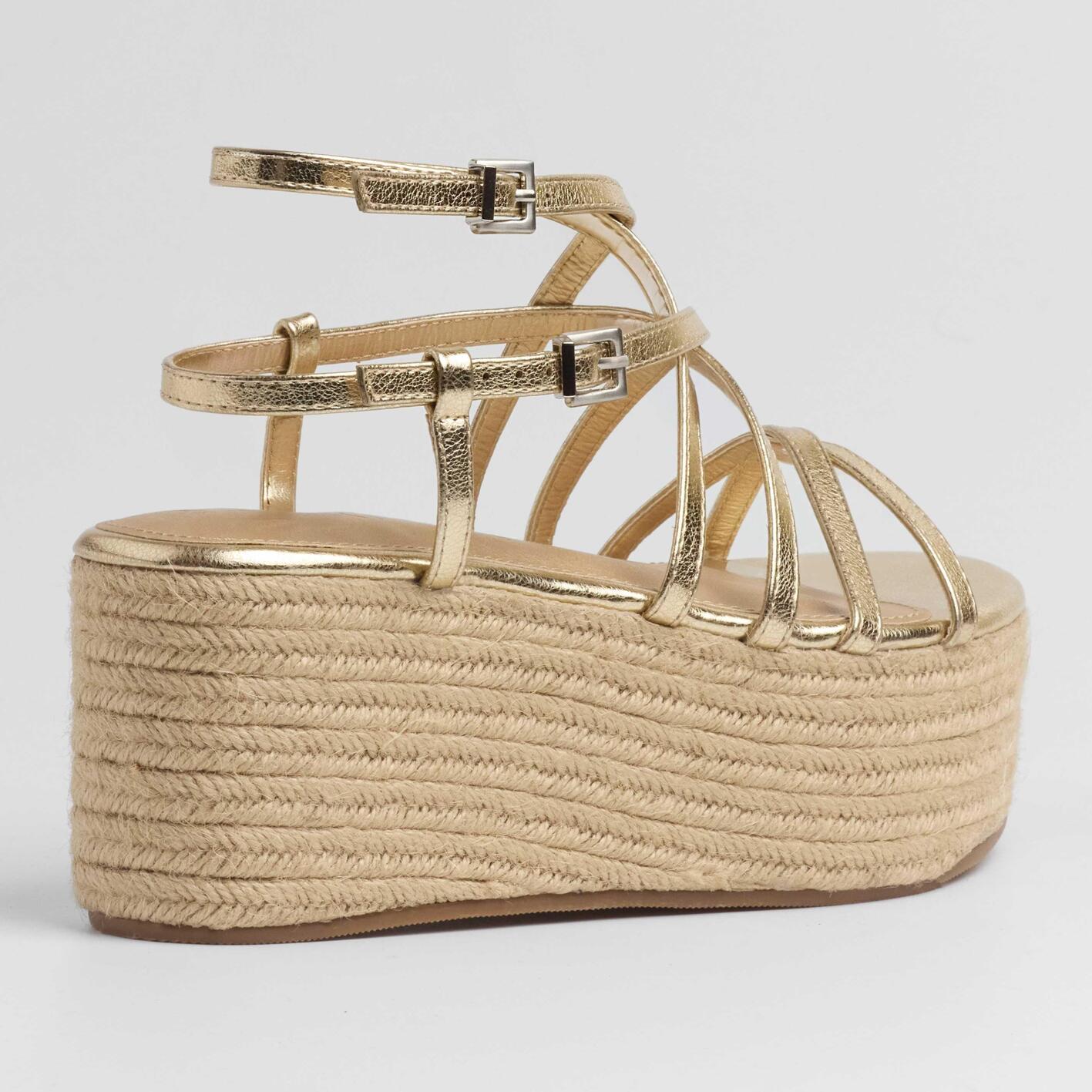 Sandalias de plataforma Zahara Dorado 7 cm