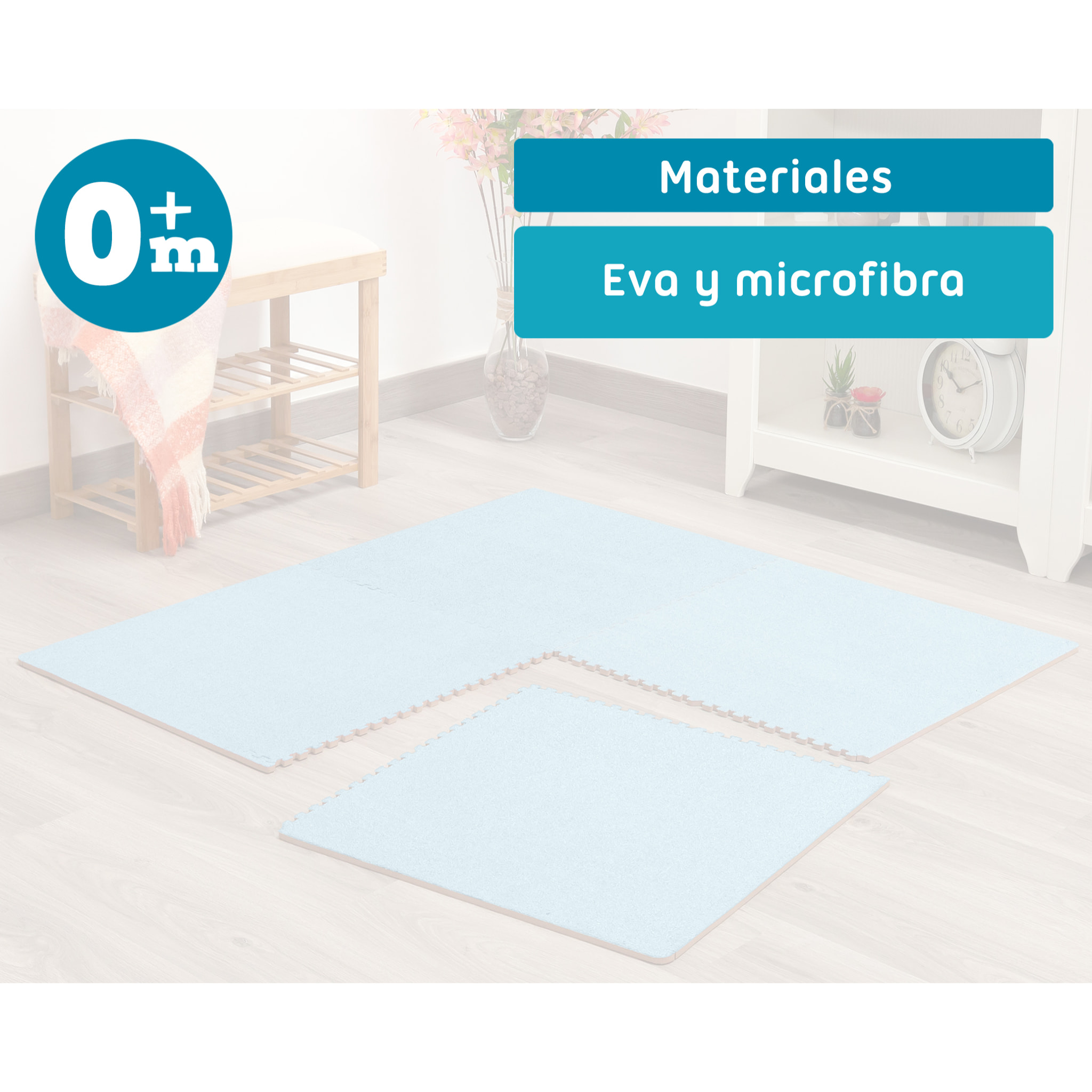 ALFOMBRA EN MOQUETA Y EVA AZUL