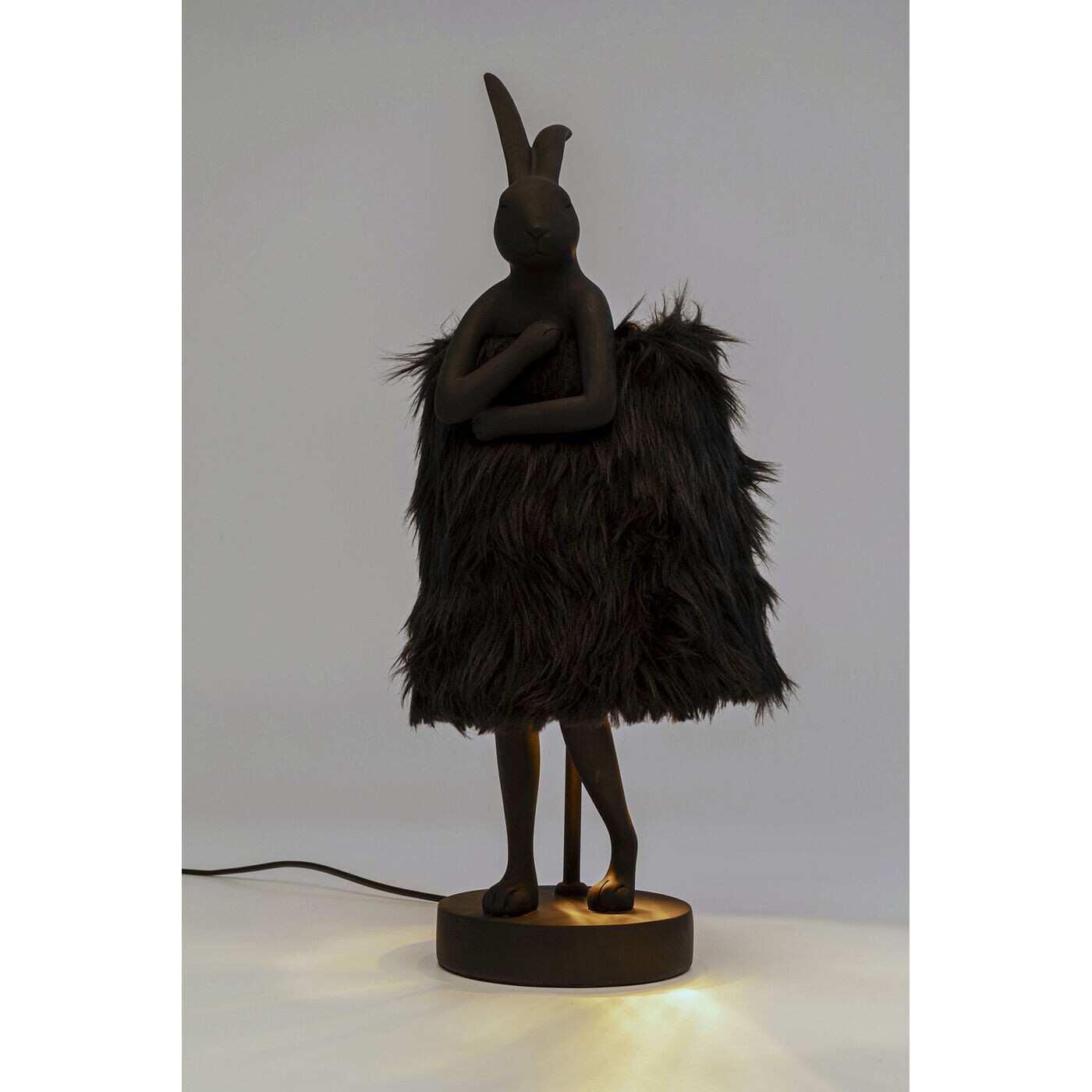 Lampe Animal lapin Fluff noir 50cm Kare Design