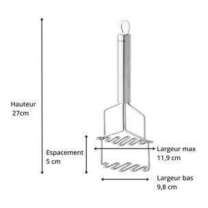 Presse-purée avec double fonction de broyage en inox Fackelmann