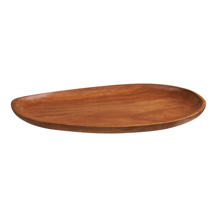 Vassoio decorativo in legno di acacia 39x28 cm — tono miele naturale