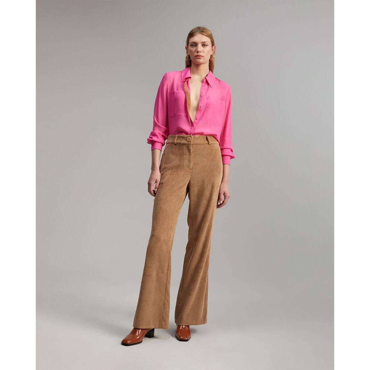 Camicia semitrasparente con tasche