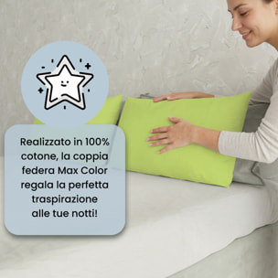 COPPIA FEDERE MAX COLOR, 100% Cotone, Made in Italy - VERDE ACIDO