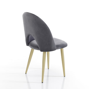 TOMASUCCI set 4 sedie NAIL GREY / GOLD