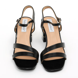 Sandali in simil pelle con tacco comodo