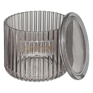 Pot à cotons "Glass" gris