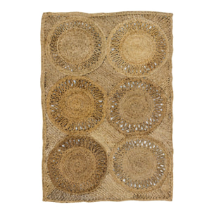 TAPIS EN JUTE NATURELLE TRESSE A  LA  MAIN 150X220CM JERICO