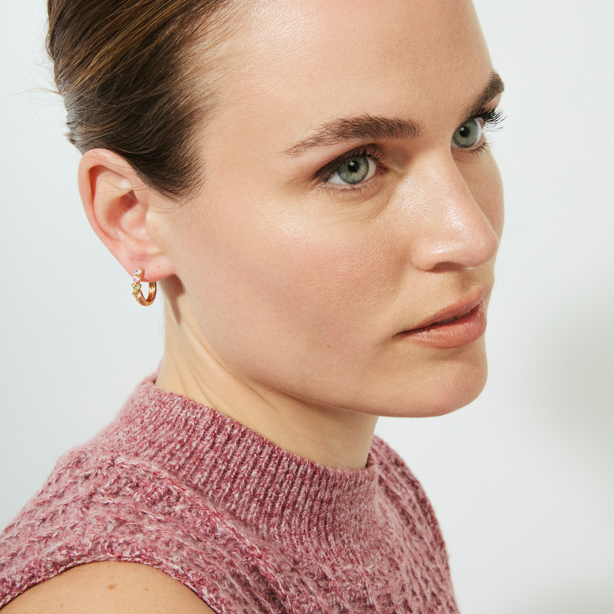 Pendientes Lakon acabado oro rosa 18k