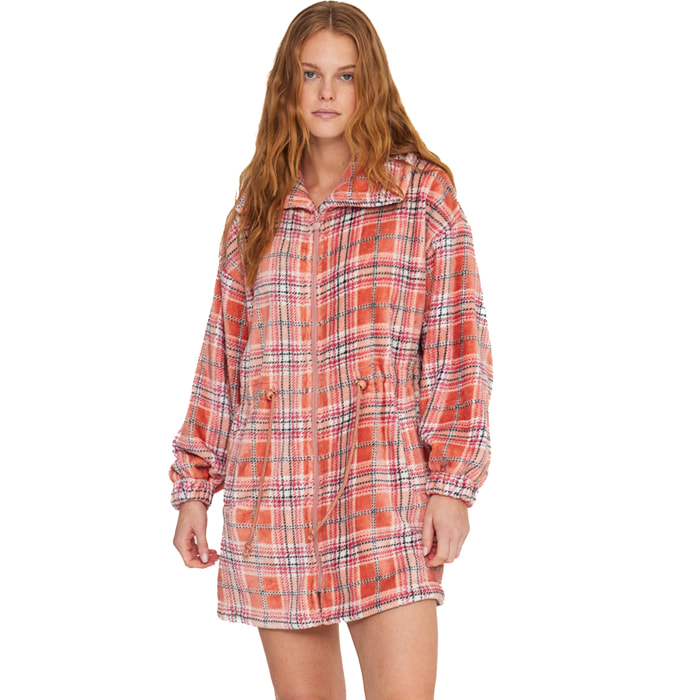 Vestaglia donna heart paris in coral con zip Noidinotte
