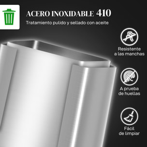 Cubo de Basura de Cocina con 2 Compartimentos 2x30L Papelera de Cocina de Acero Inoxidable con Pedal Tapa de Cierre Suave y Cubo Extraíble para Dormitorio Oficina Salón Plata