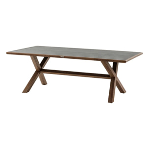 Table de jardin "Axiome" honey & graphite 8 places en aluminium