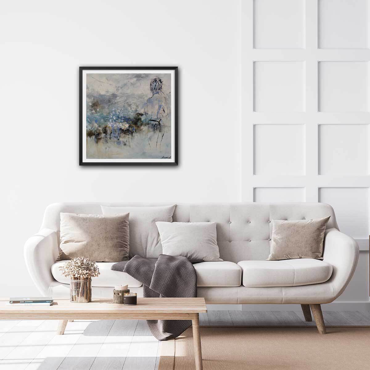 Affiche deco nue de dos Affiche + cadre en bois - Noir