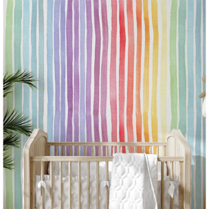 Carta da Parati a Righe Arcobaleno